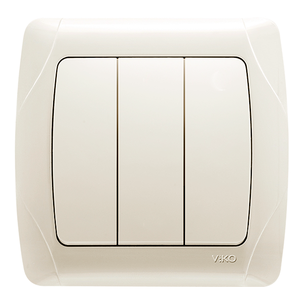 Выключатель трехклавишный внутренний VIKO Carmen Крем