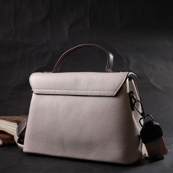 Элегантная сумка сэтчел для женщин из натуральной кожи Vintage 22290 Белая