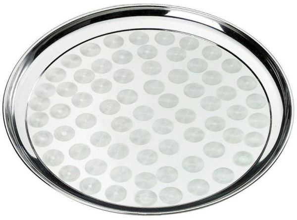 Поднос Empire круглый Ø40см, металлический круговым матовым декором