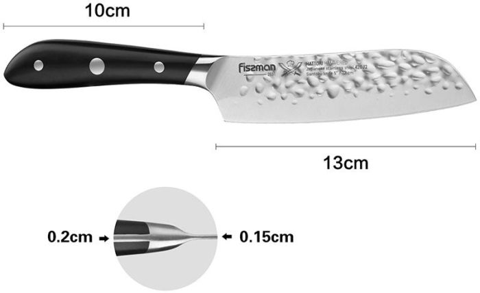 Нож сантоку Fissman Hattori 13см hammered из нержавеющей стали