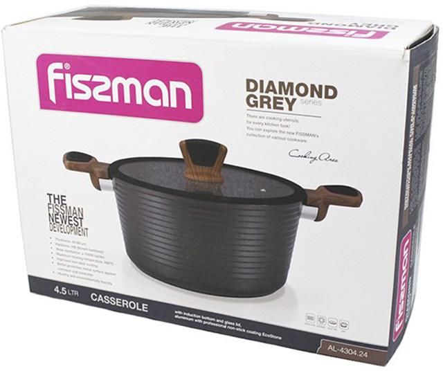 Кастрюля Fissman Diamond Grey 7.1л