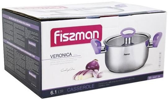 Кастрюля Fissman Veronica 6.1л с бакелитовыми ручками