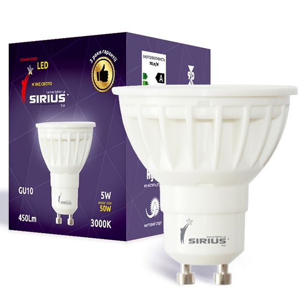 Светодиодная лампа SIRIUS 676 MR16 5W GU10 3000K  (Рефлектор)