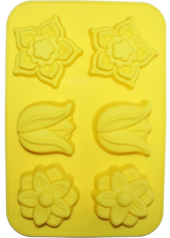 Форма силиконовая для выпечки "Садовое" планшет 6 ячеек