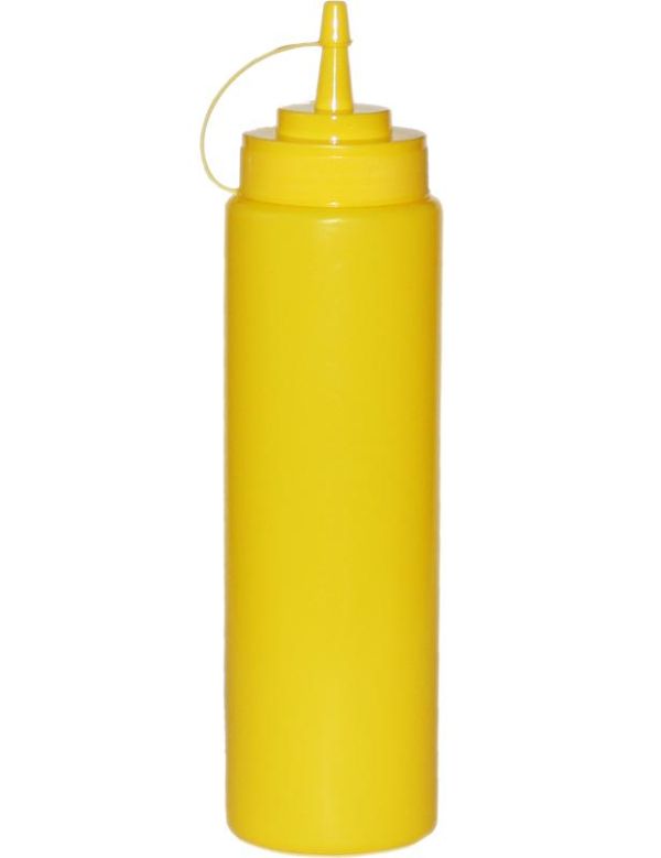 Диспенсер для соусов и сиропов 700мл желтый с колпачком