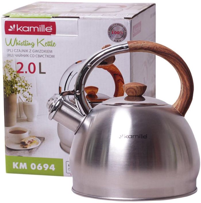 Чайник Kamille Whistling Kettle 2л из нержавеющей стали со свистком