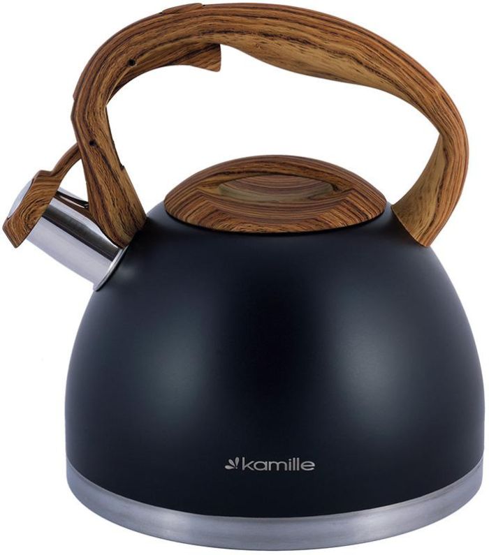 Чайник Kamille Whistling Kettle Black 2.7л из нержавеющей стали со свистком