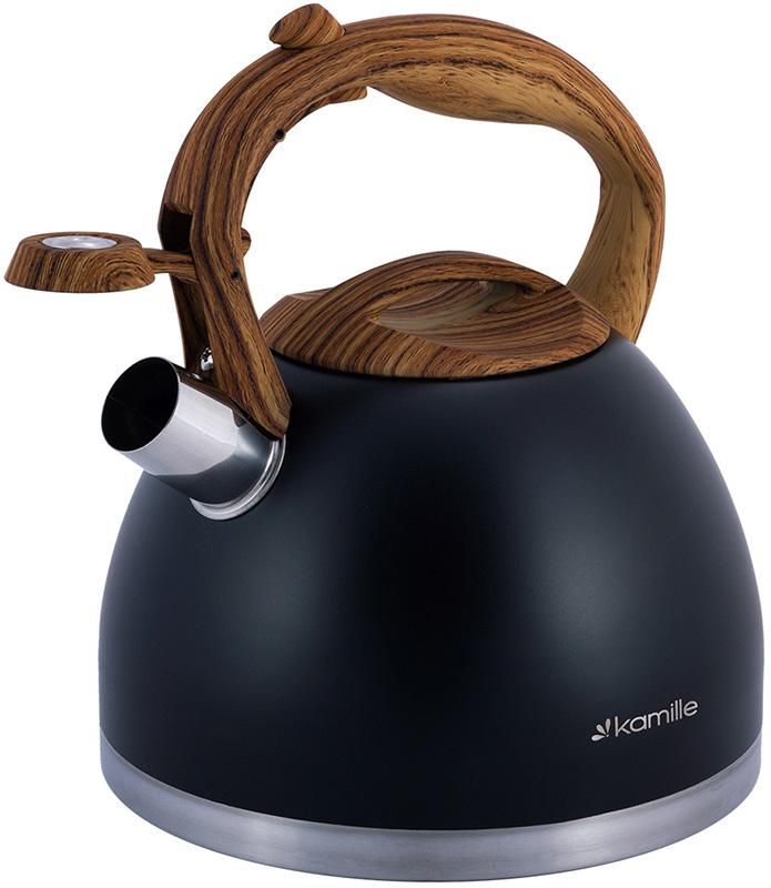 Чайник Kamille Whistling Kettle Black 2.7л из нержавеющей стали со свистком