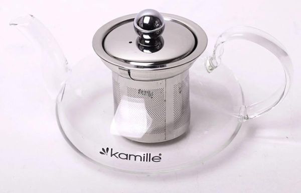 Чайник заварочный Kamille Ilasade 600мл стеклянный со съемным ситечком
