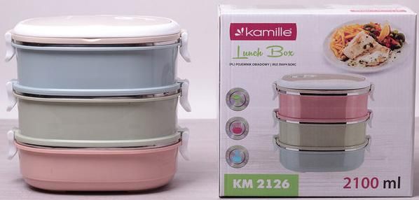 Ланч-бокс Kamille Food Box 3 емкости по 700мл, 20х14.5х18.5см