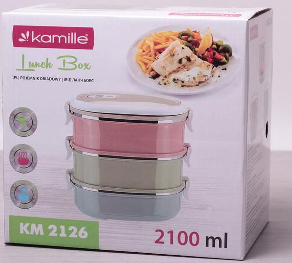 Ланч-бокс Kamille Food Box 3 емкости по 700мл, 20х14.5х18.5см