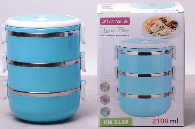 Ланч-бокс Kamille Food Box 3 емкости по 700мл, 16.5х15х20см