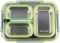 Ланч-бокс Kamille Snack 1200мл на 3 секции, пластик и нержавеющая сталь, зеленый