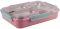 Ланч-бокс Kamille Snack 1200мл на 3 секции, пластик и нержавеющая сталь, розовый
