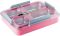 Ланч-бокс Kamille Snack 1800мл на 4 секции, пластик и нержавеющая сталь, розовый