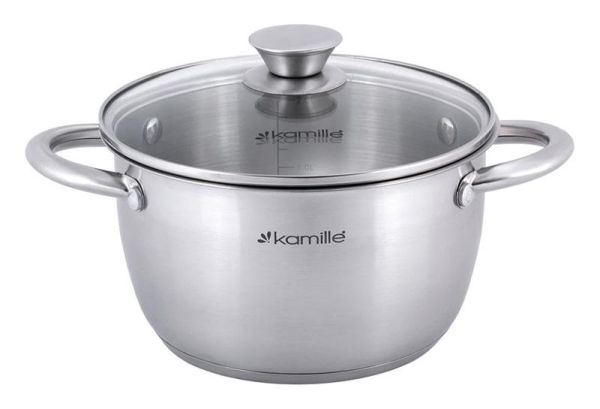 Кастрюля Kamille Gladys 1.5л из нержавеющей стали, с мерной шкалой