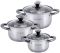 Набор 3 кастрюли Kamille Groningen 1л, 1.5л, 2л из нержавеющей стали с 5-слойным индукционным дном