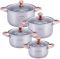 Набор 4 кастрюли Kamille Catalin 1.5л, 2л, 3л, 5л из нержавеющей стали с мерной шкалой