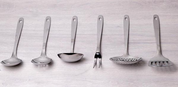 Набор кухонных аксессуаров Kamille Crystal в металлическом стакане (7 предметов)