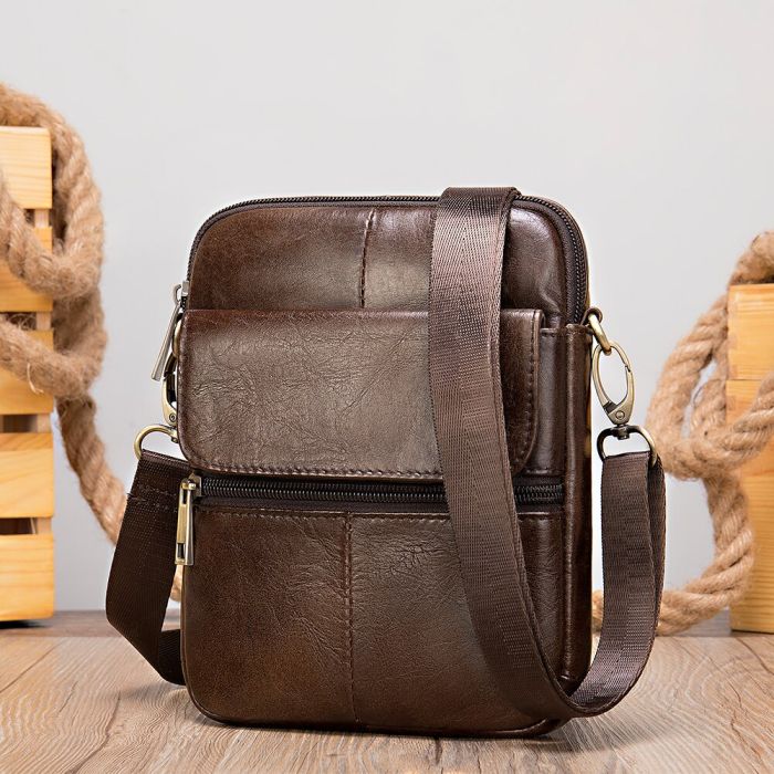 Компактная сумка кожаная 14990 Vintage Коричневая