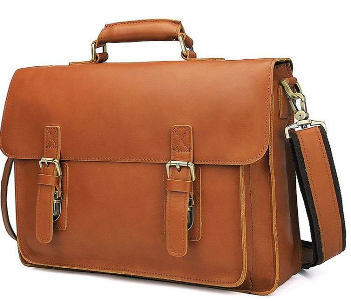 Кожаный портфель матовый Vintage 14937 Рыжий