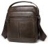 Кожаный средний мужской мессенджер на два отделения 20341 Vintage Коричневый 