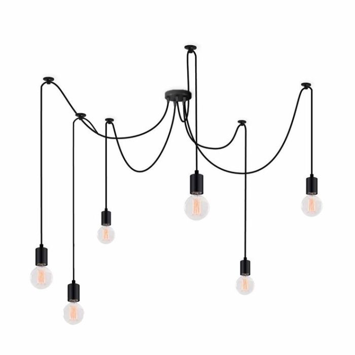 Люстра подвесная Atma Light 6 плафонов серии Loft Spider-6 Black