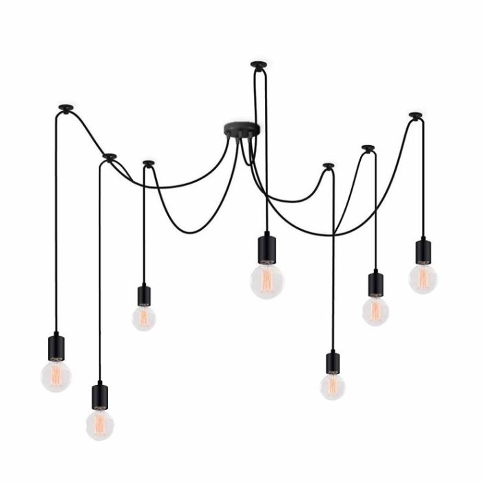 Люстра подвесная Atma Light 7 плафонов серии Loft Spider-7 Black