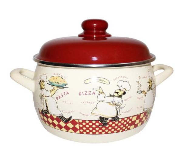 Кастрюля эмалированная Metrot "Три повара" 5,3л Кастрюля эмалированная Metrot "Три повара" 5,3л