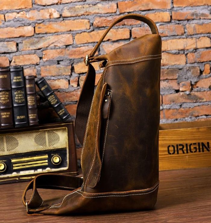 Мужская винтажная сумка через плечо Vintage 14782 Коричневая