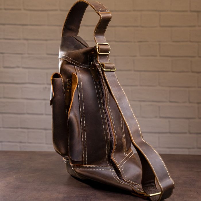 Мужская винтажная сумка через плечо Vintage 14782 Коричневая