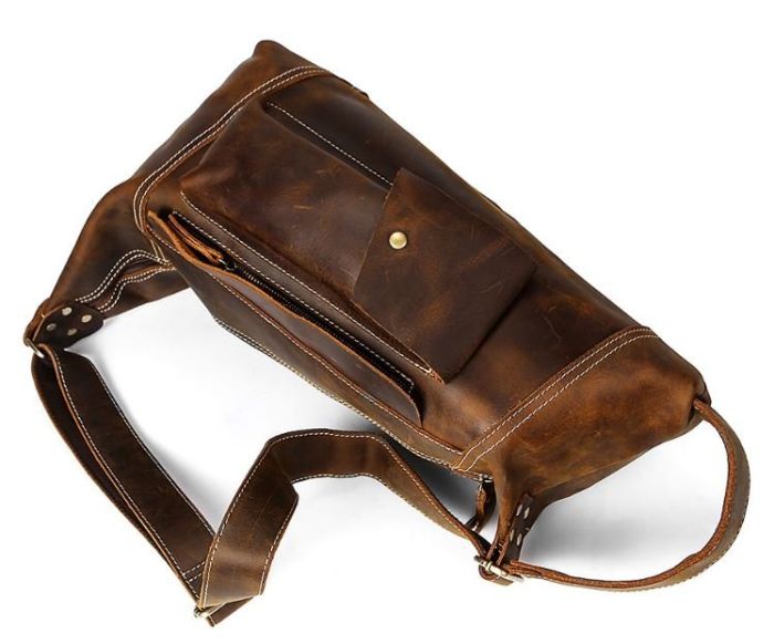 Мужская винтажная сумка через плечо Vintage 14782 Коричневая