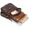 Мужской компактный мессенджер в плотной коже Vintage 20454 Коричневый