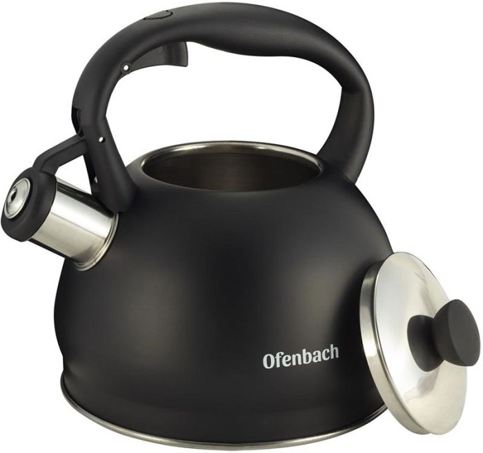 Чайник Ofenbach Magic Kettle 2л из нержавеющей стали со свистком, черный матовый