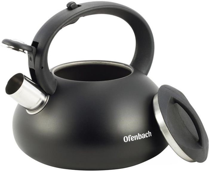 Чайник Ofenbach Happy Kettle 2.5л из нержавеющей стали со свистком, черный матовый