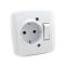 Розетка DE-PA с заземлением и выключателем Белая