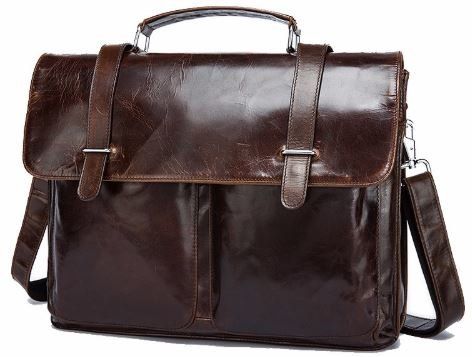 Портфель из гладкой кожи Vintage 14866 Коричневый