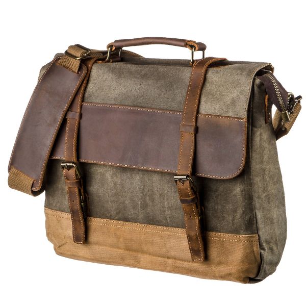 Ретро портфель комбинированный Vintage 20117 Светло-серый Ретро портфель комбинированный Vintage 20117 Светло-серый