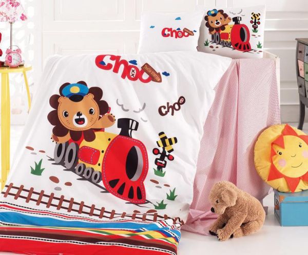 Комплект детского постельного белья Nazenin Train в кроватку, хлопок