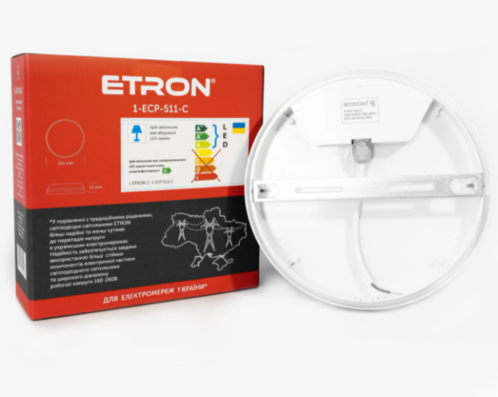 Светильник светодиодный ETRON Communal 1-ECP-511-C 30W 5000К IP65 circle