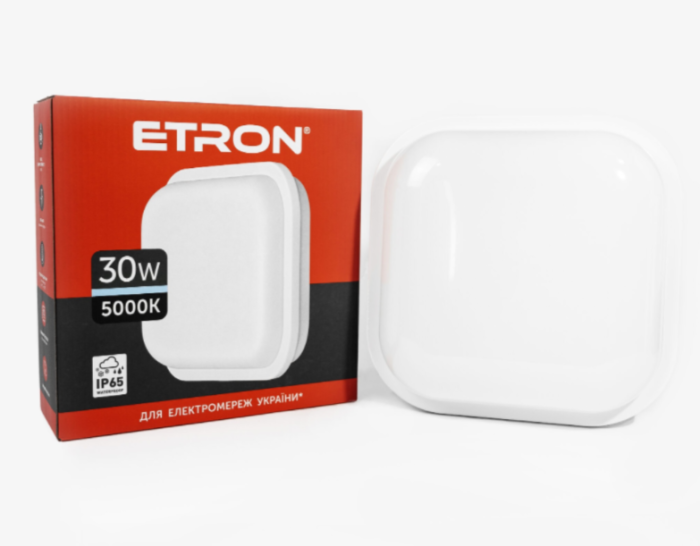 Светильник светодиодный ETRON Communal 1-ECP-513-S 30W 5000К IP65 square