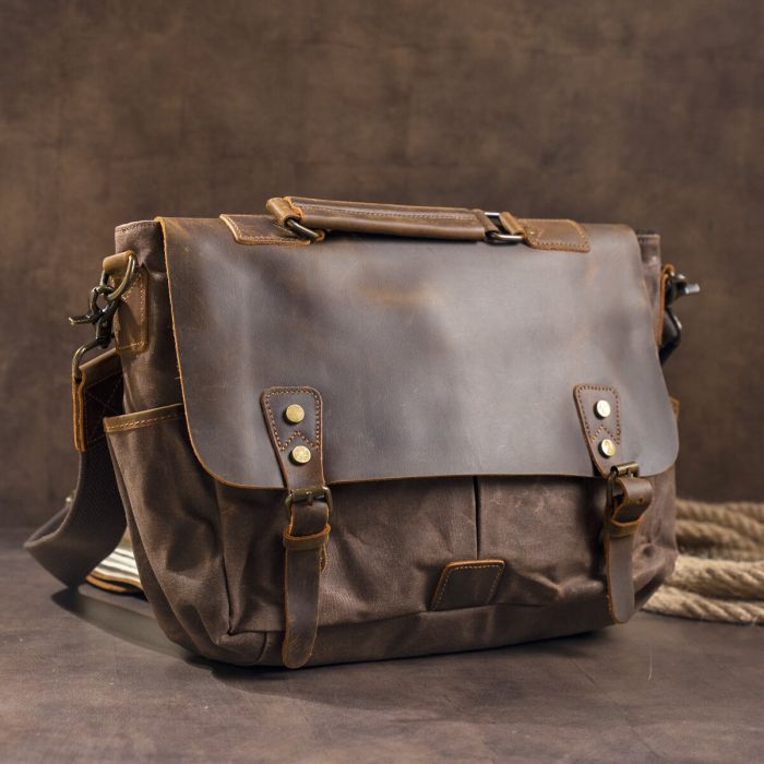 Солидный портфель на плечо Vintage 20119 Коричневый
