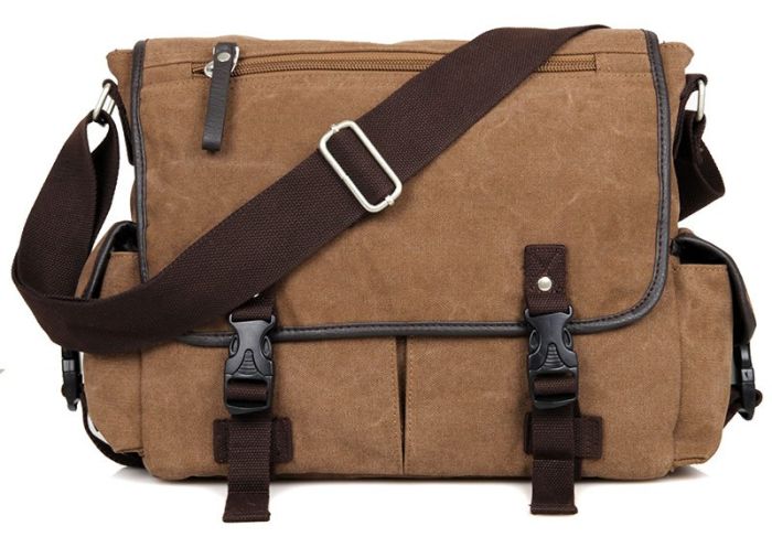 Сумка мужская Vintage 14412 текстильная Коричневая