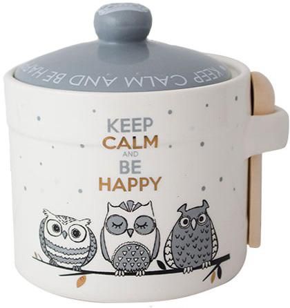 Банка-медовница керамическая Be Happy «Совушки» 420мл