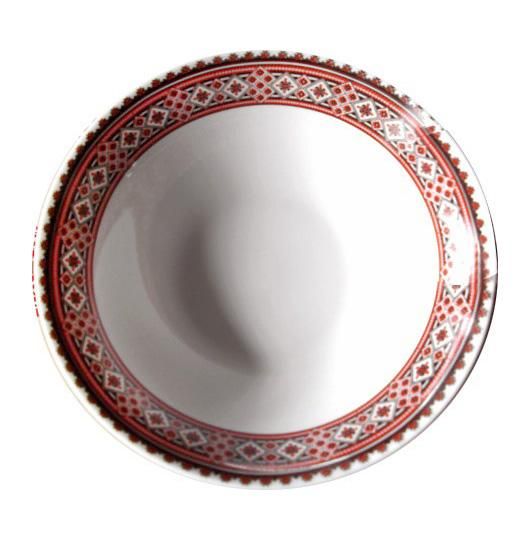 Набор 6 салатников "Вышиванка красное и черное" Ø17.5см