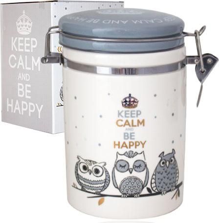 Банка керамическая Be Happy «Совушки» 0.9 л, крышка с защелкой