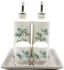 Набор керамических спецовников "Флора" масло/уксус и соль/перец на подставке