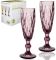 Набор 6 бокалов для шампанского Elodia Грани 200мл, розовое стекло