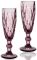 Набор 6 бокалов для шампанского Elodia Грани 200мл, розовое стекло
