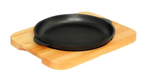 Жаровня чугунная "Наша Майстерня" Ø18см на деревянной подставке